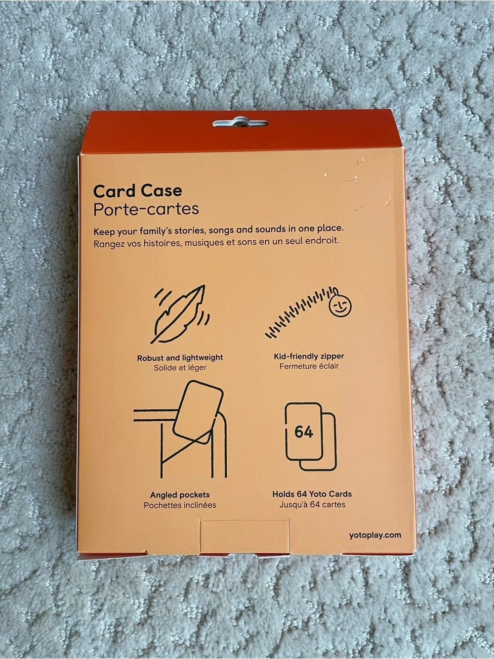 yoto Card Case - Fruit Punch Orange Protective Card Holder